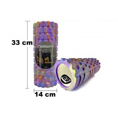 Массажный ролик EasyFit Grid Roller 33 см v.1.1 Multi Фиолетовый