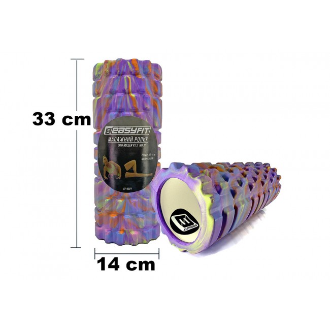 Масажний ролик EasyFit Grid Roller 33 см v.1.1 Multi Фіолетовий Масажний ролик EasyFit Grid Roller 33 см v.1.1 Multi Фіолетовий