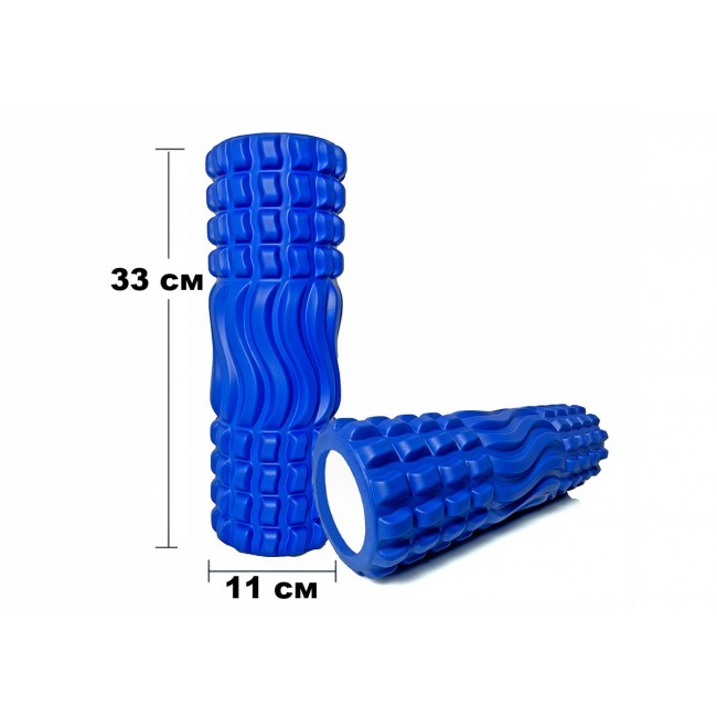 Масажний ролик EasyFit Wavyspines 33 см Синій Масажний ролик EasyFit Wavyspines 33 см Синій
