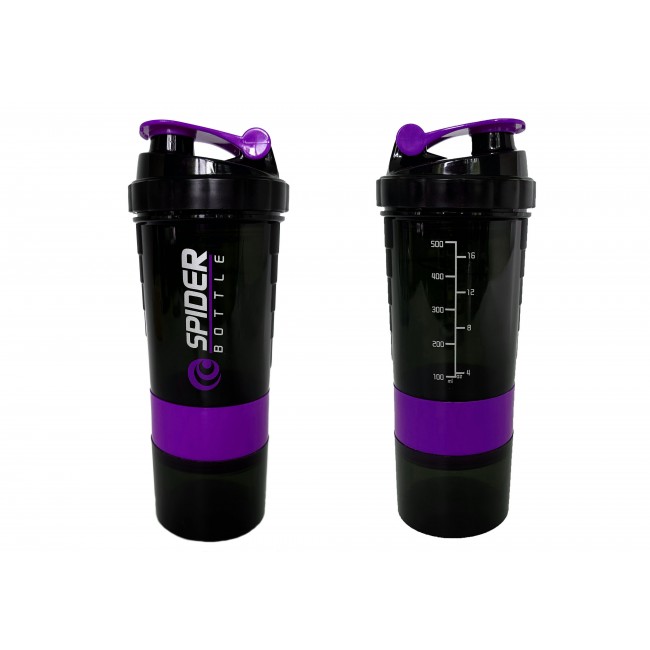 Шейкер спортивный EasyFit Spider 0,5 л Черно-фиолетовый Шейкер спортивный EasyFit Spider 0,5 л Черно-фиолетовый