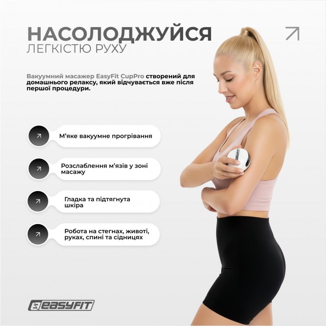 Вакуумный массажер для тела EasyFit CupPro: банка с прогревом и ИК-светом