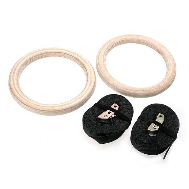 Кільця для кроссфіта EasyFit дерев'яні Кільця для кроссфіта EasyFit дерев'яні