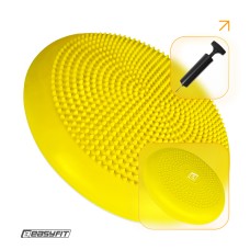 Балансировочная подушка массажная EasyFit Balance Cushion-A желтая + насос
