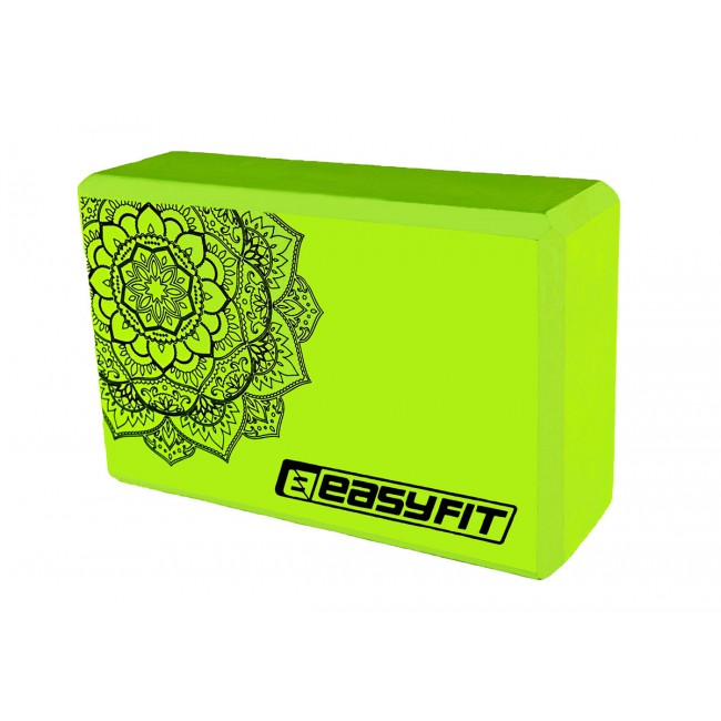 Блок для йоги EasyFit EVA з малюнком салатовий Блок для йоги EasyFit EVA з малюнком салатовий