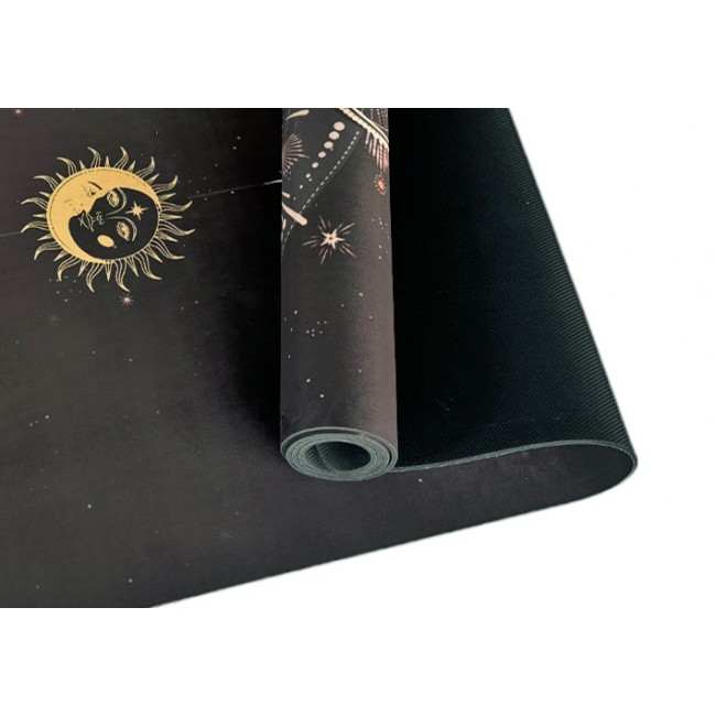 Килимок для йоги EasyFit BlackMoon 183 x 61 x 0.3 см (замша-каучук) чорний