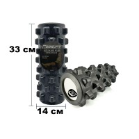 Массажный ролик EasyFit Grid Roller PRO 33 см Черный