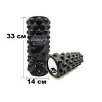 Массажный ролик EasyFit Grid Roller Extreme 33 см Черный