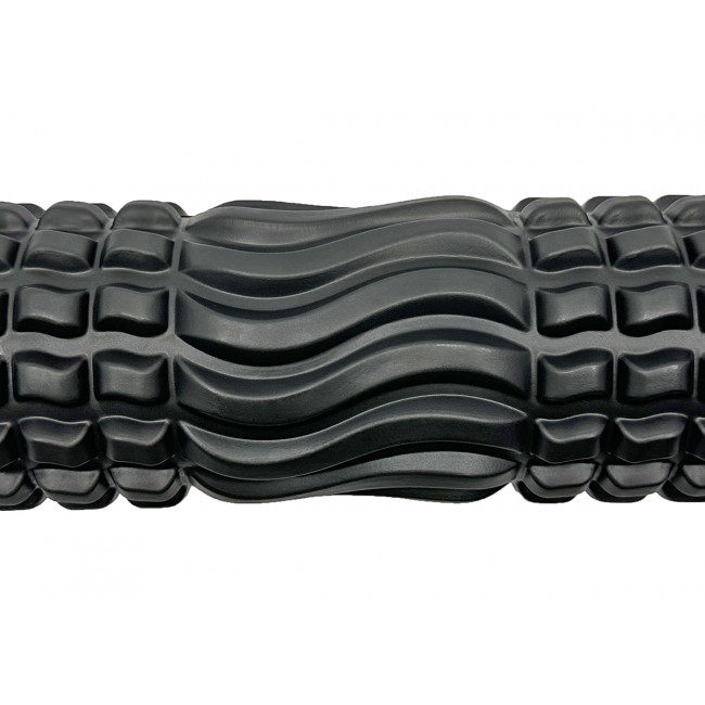 Масажний ролик EasyFit Wavyspines 33 см Чорний