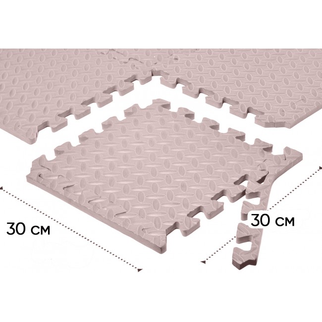 Татами мат EasyFit 8 шт (30х30х1 см) ласточкин хвост бежевый