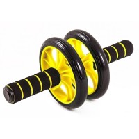 Ролик для пресса двойной EasyFit с ковриком Желтый