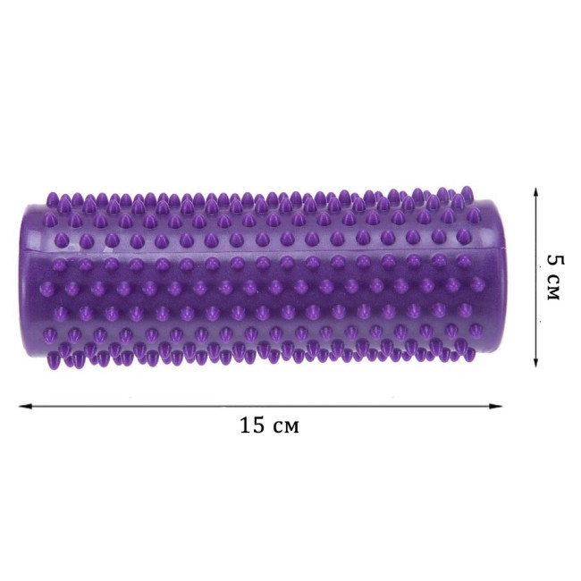 Массажный цилиндр EasyFit Spindle с фиолетовым шипами.