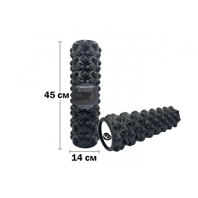 Массажный ролик EasyFit Grid Roller Extreme 45 см Черный Массажный ролик EasyFit Grid Roller Extreme 45 см Черный