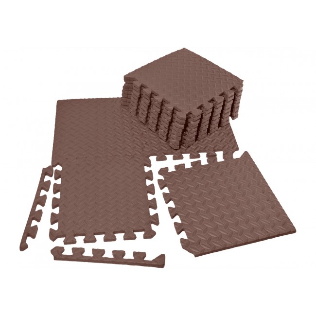 Татами мат EasyFit 8 шт (30х30х1 см) ласточкин хвост коричневый