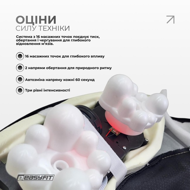 Массажер для шеи EasyFit Shiatsu (роликовый шиацу-массаж плеч и тела)