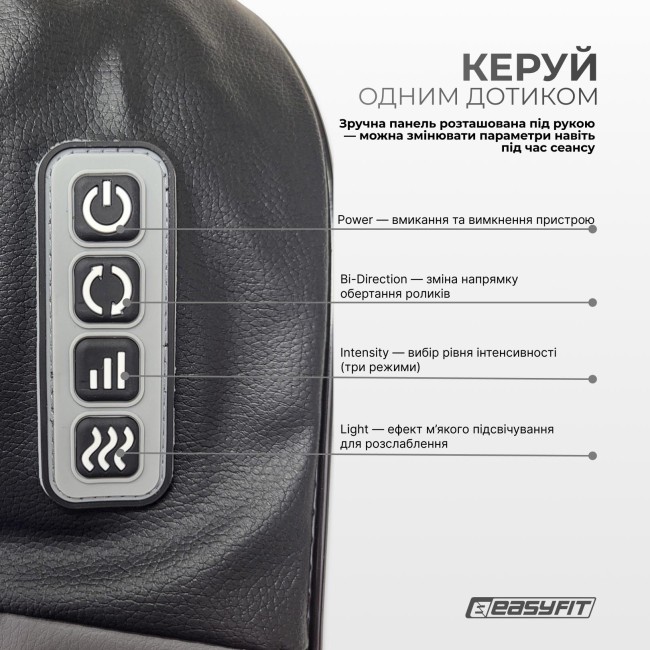 Массажер для шеи EasyFit Shiatsu (роликовый шиацу-массаж плеч и тела)