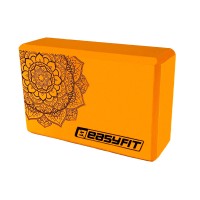 Блок для йоги EasyFit EVA с рисунком оранжевый