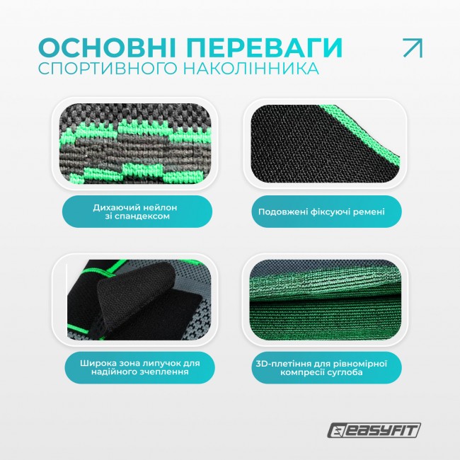 Компрессионный наколенник EasyFit с ремнями (M)