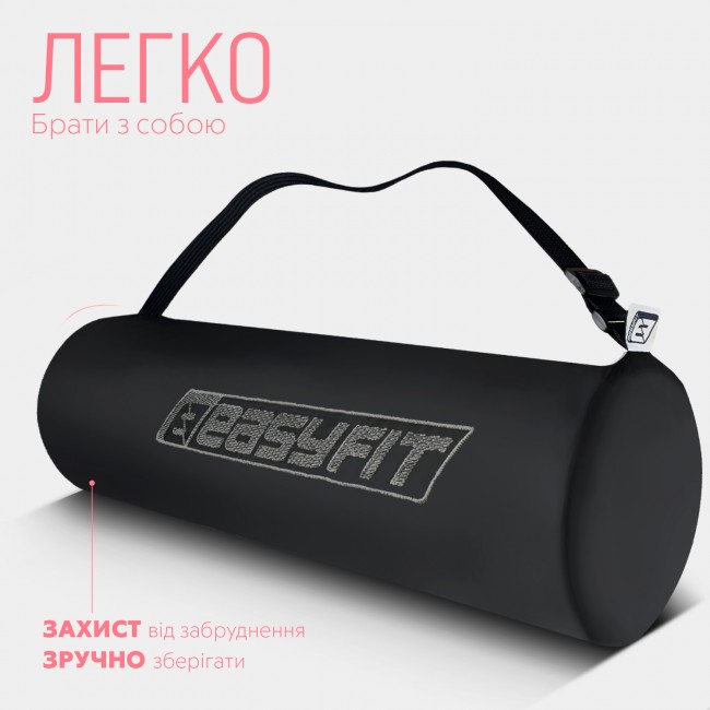 Килимок для йоги та фітнесу EasyFit TPE+TC 6мм двошаровий рожевий-св. рожевий