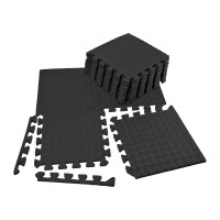 Татами мат EasyFit 8 шт (30х30х1 см) ласточкин хвост черный