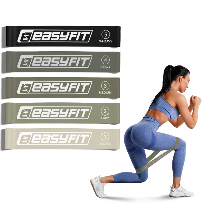 Резинки для фитнеса EasyFit MonoBand набор 5 шт