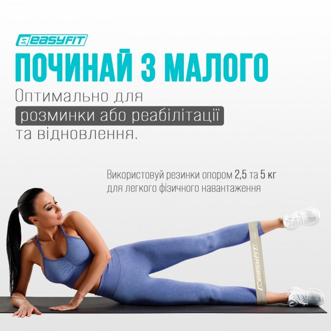 Резинки для фитнеса EasyFit MonoBand набор 5 шт