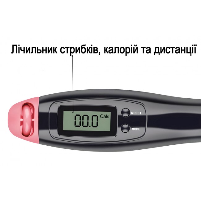 Скоростная скакалка со счетчиком EasyFit черный-розовый