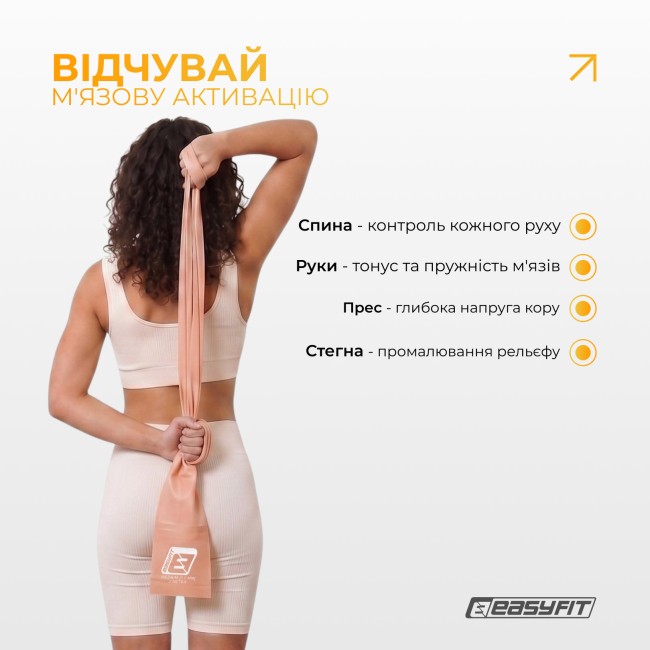 Лента для пилатеса EasyFit EPP 0.5 мм персиковая