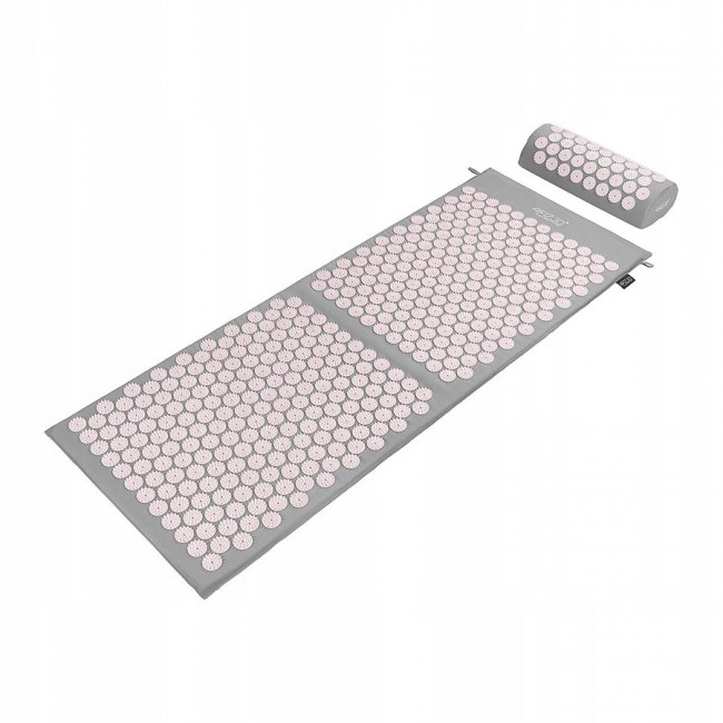 Килимок акупунктурний з валиком 4FIZJO Classic Mat XL Аплікатор Кузнєцова Grey/Pink (P-5907739313294)