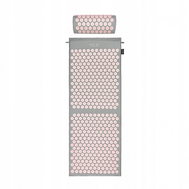 Килимок акупунктурний з валиком 4FIZJO Classic Mat XL Аплікатор Кузнєцова Grey/Pink (P-5907739313294)
