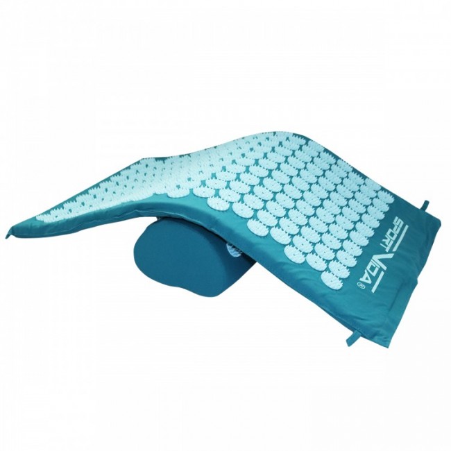 Аплікатор Кузнєцова / килимок акупунктурний з валиком SportVida 66 x 40 см SV-HK0283 Blue