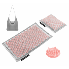 Аплікатор Кузнєцова / Масажний килимок акупунктурний з подушкою 4FIZJO Eco Mat 68 x 42 см 4FJ0228 Grey / Pink