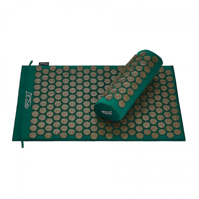 Коврик акупунктурный с валиком 4FIZJO Classic Mat Аппликатор Кузнецова Navy Green/Gold (P-5907739313300)