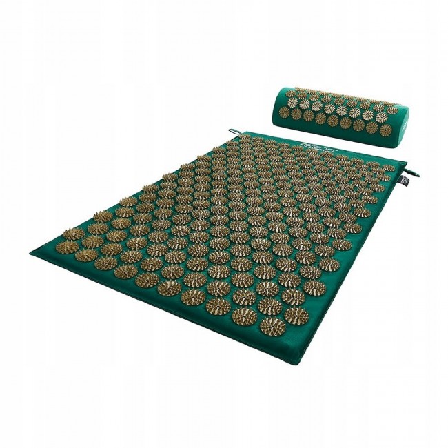 Коврик акупунктурный с валиком 4FIZJO Classic Mat Аппликатор Кузнецова Navy Green/Gold (P-5907739313300)