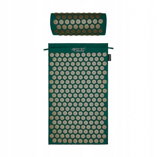Коврик акупунктурный с валиком 4FIZJO Classic Mat Аппликатор Кузнецова Navy Green/Gold (P-5907739313300)