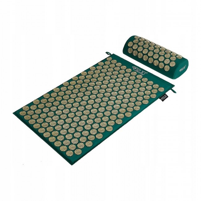 Коврик акупунктурный с валиком 4FIZJO Classic Mat Аппликатор Кузнецова Navy Green/Gold (P-5907739313300)