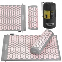 Килимок акупунктурний з валиком 4FIZJO Classic Mat Аплікатор Кузнєцова Grey/Pink (P-5907739313287)