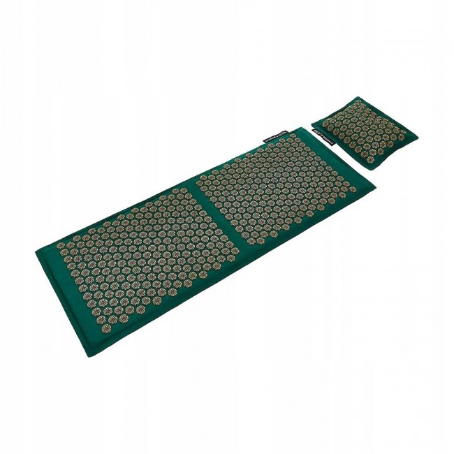 Килимок акупунктурний з подушкою 4FIZJO Eco Mat XL Аплікатор Кузнєцова Navy Green/Gold (P-5907739313614)