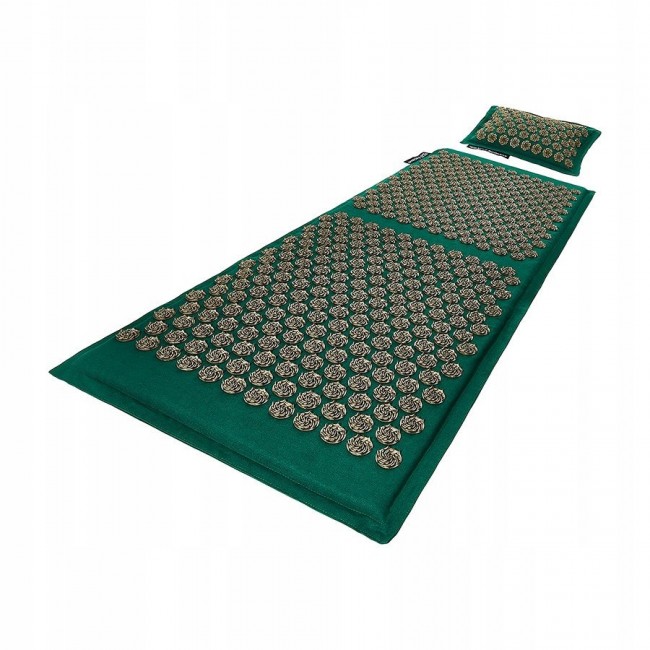 Килимок акупунктурний з подушкою 4FIZJO Eco Mat XL Аплікатор Кузнєцова Navy Green/Gold (P-5907739313614)