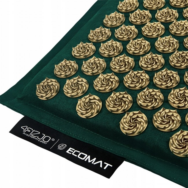 Килимок акупунктурний з подушкою 4FIZJO Eco Mat XL Аплікатор Кузнєцова Navy Green/Gold (P-5907739313614)