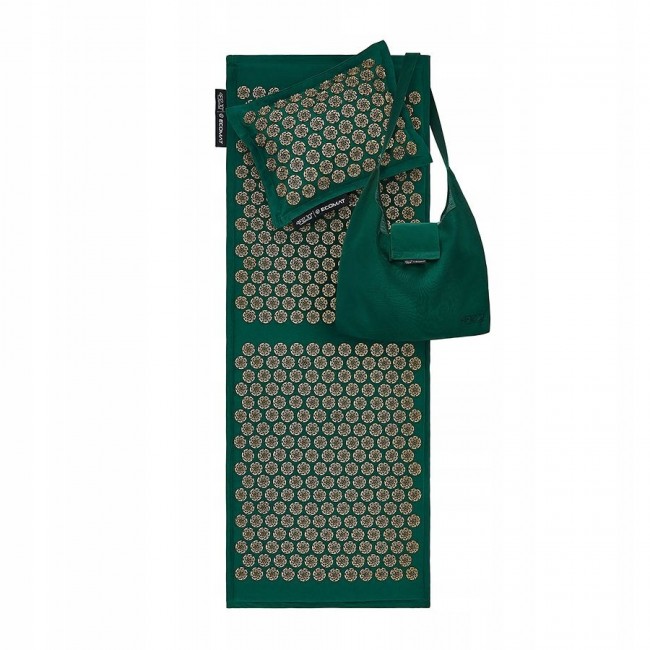 Килимок акупунктурний з подушкою 4FIZJO Eco Mat XL Аплікатор Кузнєцова Navy Green/Gold (P-5907739313614)