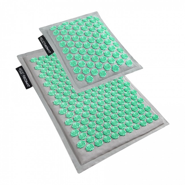 Коврик акупунктурный с подушкой 4FIZJO Eco Mat Аппликатор Кузнецова Grey/Mint (P-5907739312181)