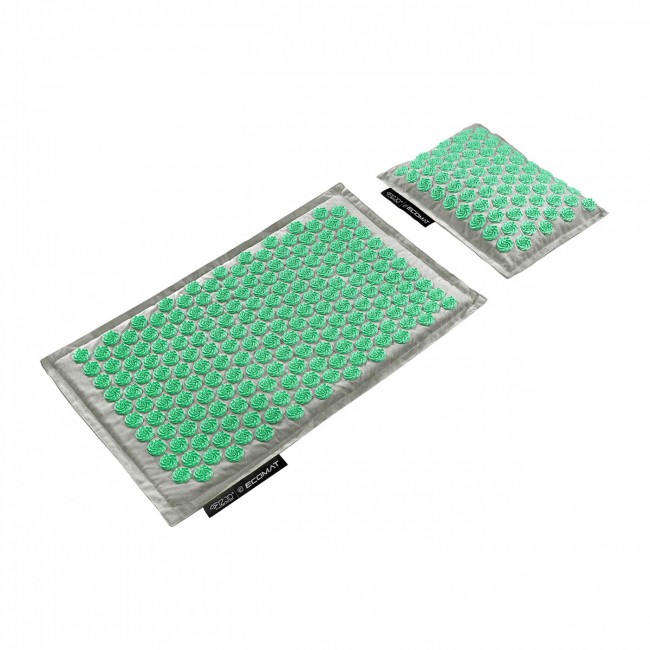 Коврик акупунктурный с подушкой 4FIZJO Eco Mat Аппликатор Кузнецова Grey/Mint (P-5907739312181)