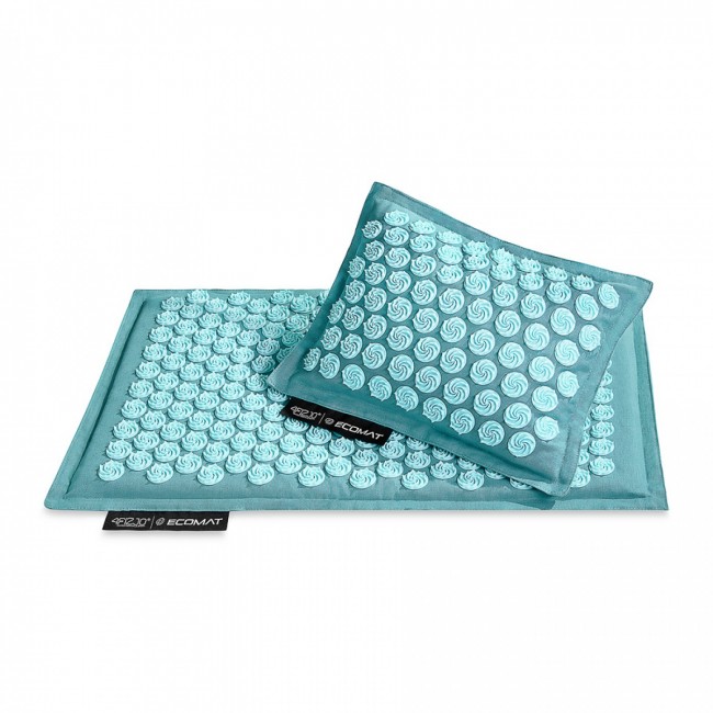 Коврик акупунктурный с подушкой 4FIZJO Eco Mat Аппликатор Кузнецова Grey/Mint (P-5907739312181)