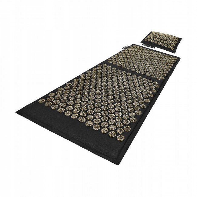 Килимок акупунктурний з подушкою 4FIZJO Eco Mat XL Аплікатор Кузнєцова Black/Gold (P-5907739313591)