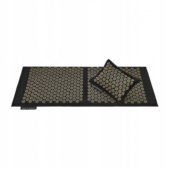 Килимок акупунктурний з подушкою 4FIZJO Eco Mat XL Аплікатор Кузнєцова Black/Gold (P-5907739313591)