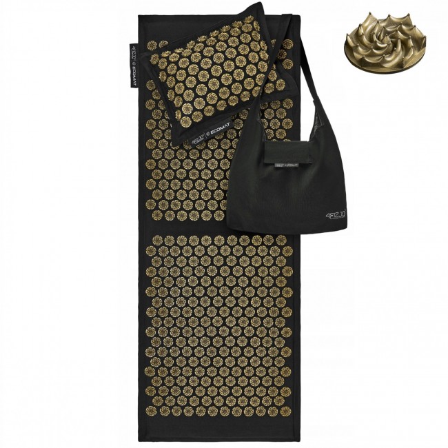 Коврик акупунктурный с подушкой 4FIZJO Eco Mat XL Аппликатор Кузнецова Black/Gold (P-5907739313591) Коврик акупунктурный с подушкой 4FIZJO Eco Mat XL Аппликатор Кузнецова Black/Gold (P-5907739313591)