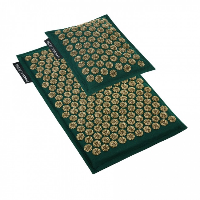 Коврик акупунктурный с подушкой 4FIZJO Eco Mat Аппликатор Кузнецова Navy Green/Gold (P-5907739312891)
