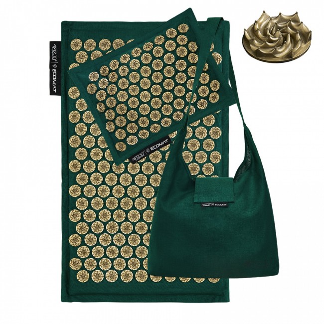 Коврик акупунктурный с подушкой 4FIZJO Eco Mat Аппликатор Кузнецова Navy Green/Gold (P-5907739312891) Коврик акупунктурный с подушкой 4FIZJO Eco Mat Аппликатор Кузнецова Navy Green/Gold (P-5907739312891)