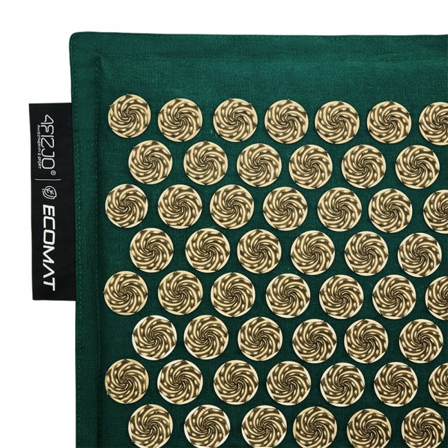 Коврик акупунктурный с подушкой 4FIZJO Eco Mat Аппликатор Кузнецова Navy Green/Gold (P-5907739312891)