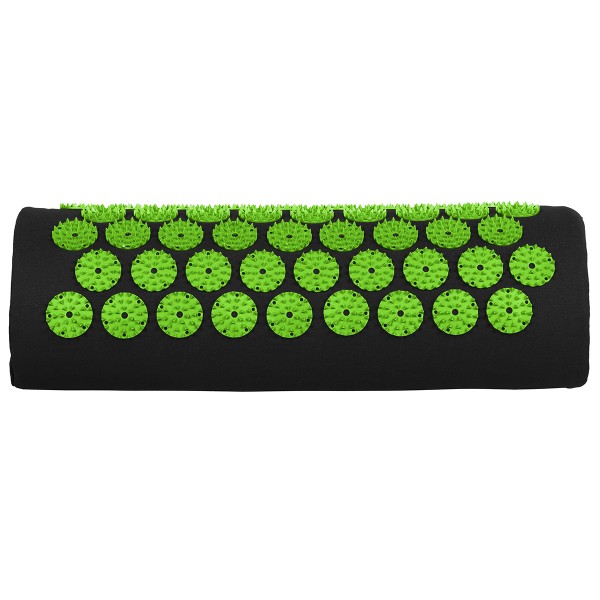 Аплікатор Кузнєцова / Масажний килимок акупунктурний з валиком SportVida 130 x 50 см SV-HK0353 Black / Green